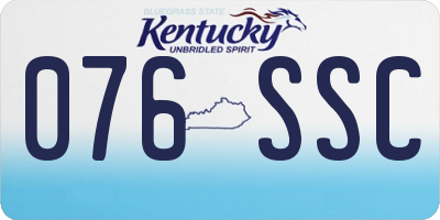 KY license plate 076SSC