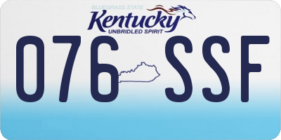 KY license plate 076SSF