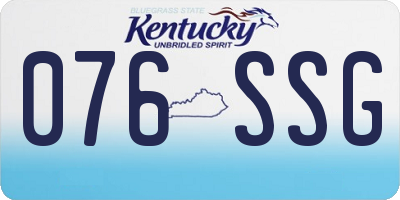 KY license plate 076SSG