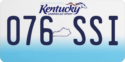KY license plate 076SSI