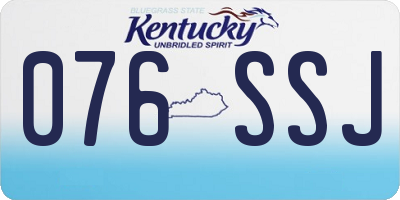 KY license plate 076SSJ
