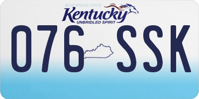 KY license plate 076SSK