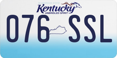 KY license plate 076SSL