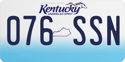 KY license plate 076SSN