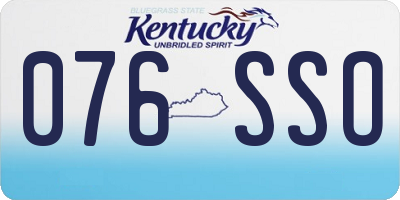 KY license plate 076SSO