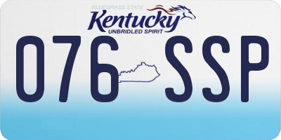KY license plate 076SSP