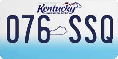 KY license plate 076SSQ