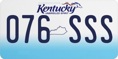KY license plate 076SSS