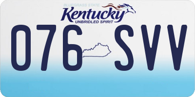 KY license plate 076SVV
