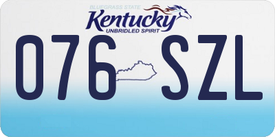 KY license plate 076SZL