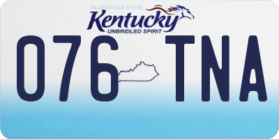 KY license plate 076TNA
