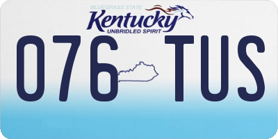 KY license plate 076TUS