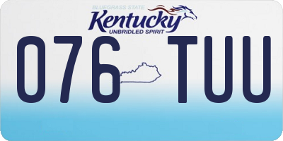 KY license plate 076TUU