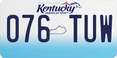 KY license plate 076TUW