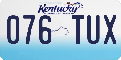 KY license plate 076TUX