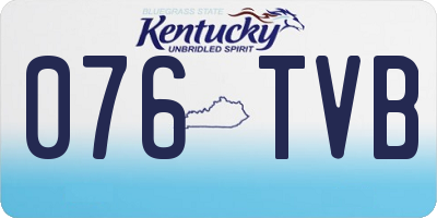 KY license plate 076TVB