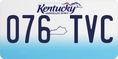 KY license plate 076TVC