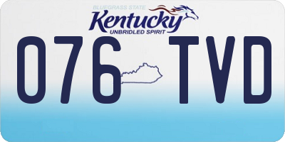 KY license plate 076TVD