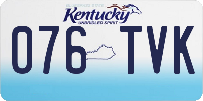 KY license plate 076TVK