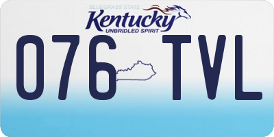 KY license plate 076TVL