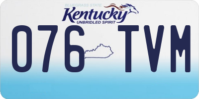 KY license plate 076TVM