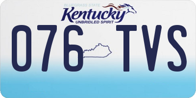 KY license plate 076TVS
