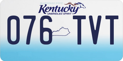 KY license plate 076TVT