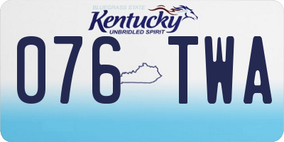 KY license plate 076TWA