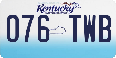 KY license plate 076TWB