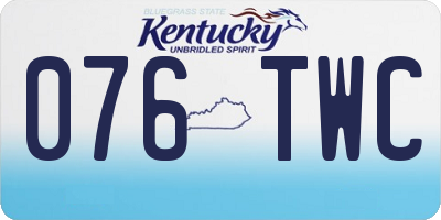 KY license plate 076TWC