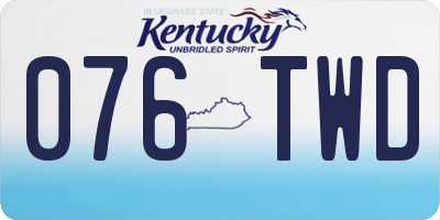 KY license plate 076TWD
