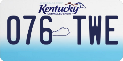 KY license plate 076TWE
