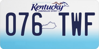 KY license plate 076TWF