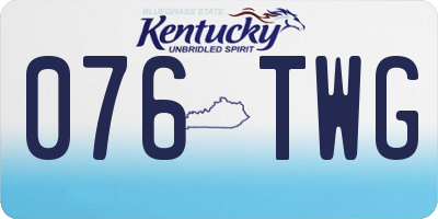 KY license plate 076TWG