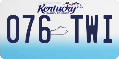 KY license plate 076TWI