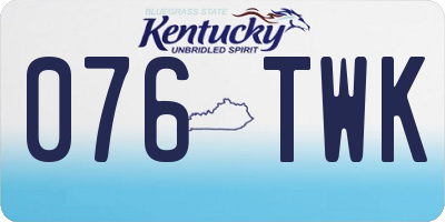 KY license plate 076TWK