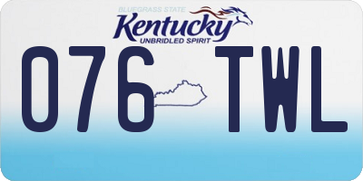 KY license plate 076TWL