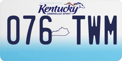 KY license plate 076TWM