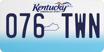 KY license plate 076TWN