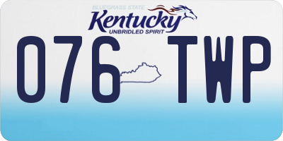 KY license plate 076TWP