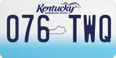 KY license plate 076TWQ