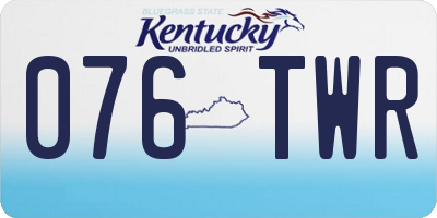 KY license plate 076TWR
