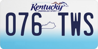 KY license plate 076TWS