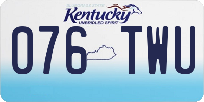 KY license plate 076TWU