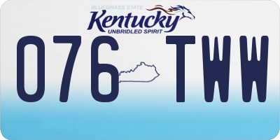 KY license plate 076TWW