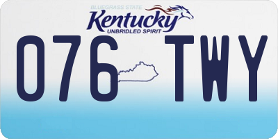 KY license plate 076TWY