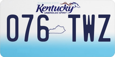 KY license plate 076TWZ