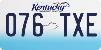 KY license plate 076TXE