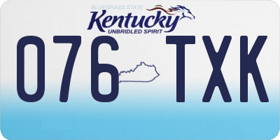 KY license plate 076TXK