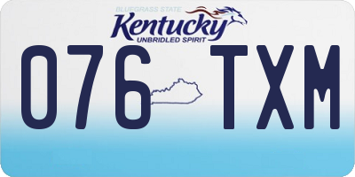 KY license plate 076TXM
